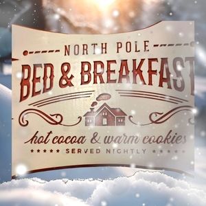 11 inches by 16 inches. Red and White. Log design. Christmas Theme. Santa